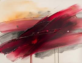 Burgundy Statement Abstrakte Kunst in Weinrot und Creme