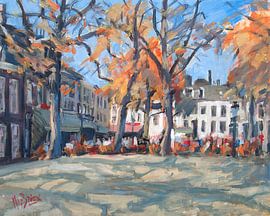 OLV Plein in warm herfstlicht met terrassen van Nop Briex