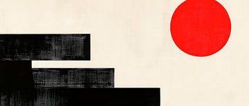 Composition abstraite avec point rouge sur Poster Art Shop