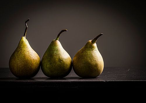 Drie peertjes op een rij