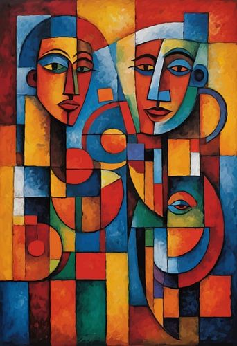 Abstract kubisme gezichten kunst