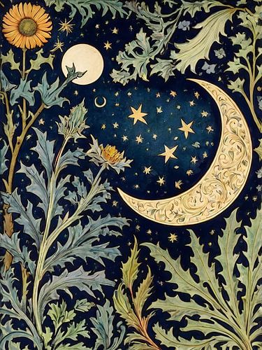 Moon And Stars Style William Morris