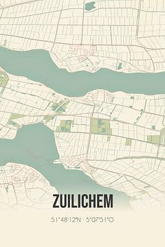 Vintage landkaart van Zuilichem (Gelderland) van Rezona