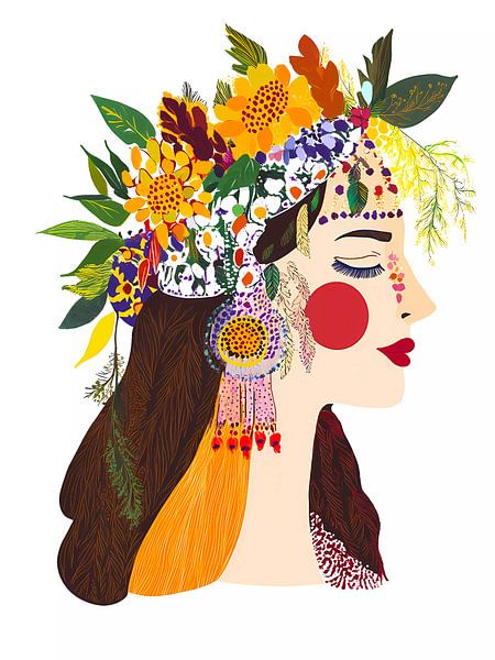 Bloemrijke lente vrouw van haroulita