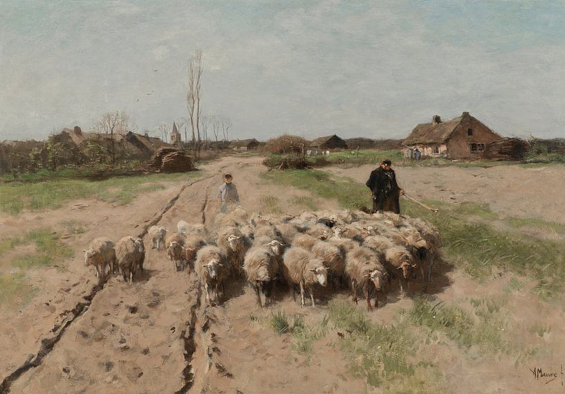Schaf in der Landschaft, Anton Mauve von Meesterlijcke Meesters
