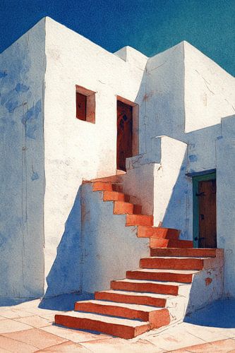 Witte Huizen en Trap