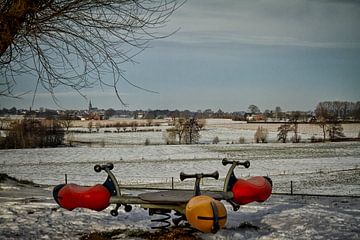 Winterlandschap in Zuid-Limburg van John Kreukniet