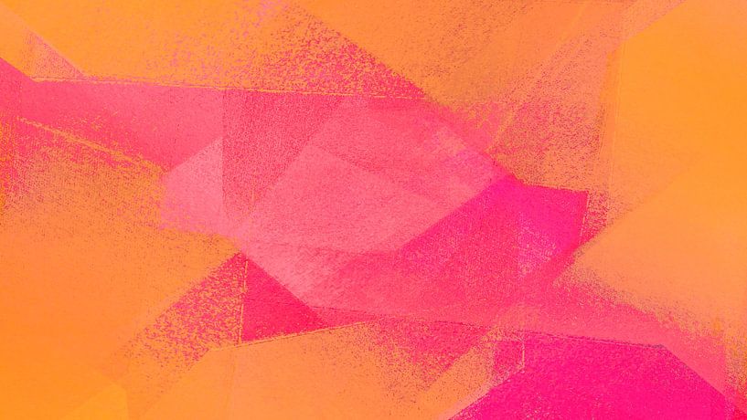 Sunrise in orange, colourful modern abstraction by FRESH Fine Art