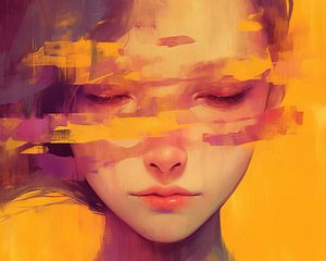 Femme rêveuse en couleurs