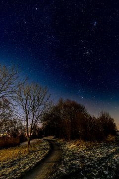 Winter starry sky Appingedam Opwierde by Johan van der Linde
