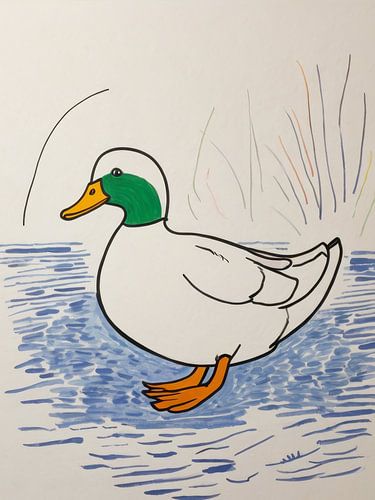 Duck In Water Style Henri Matisse