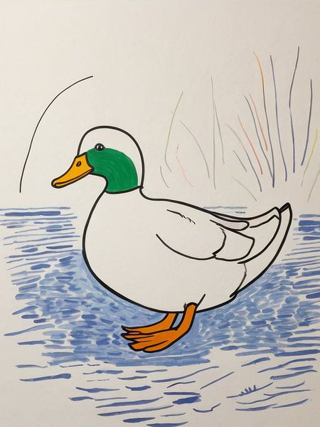 Ente im Wasser Stil Henri Matisse von TOAN TRAN