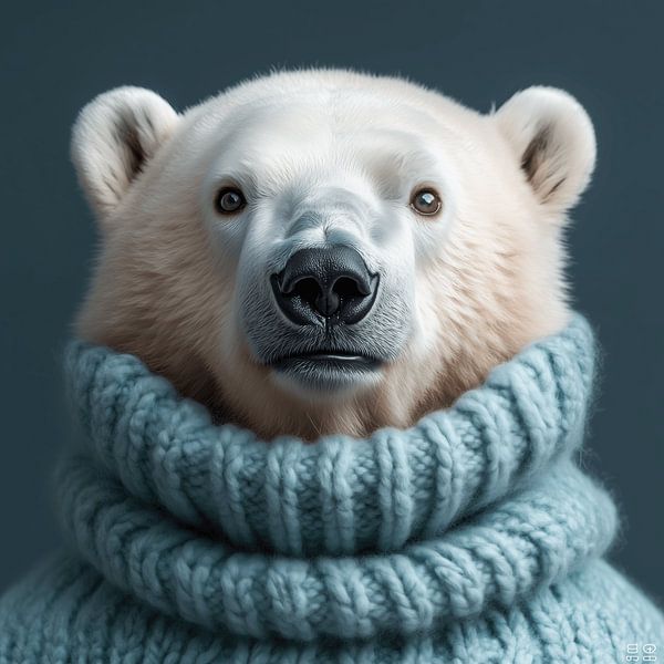 Polar bear dressed for winter by Ton Kuijpers