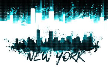 Graphic Art NYC Skyline Splashes | türkis   von Melanie Viola