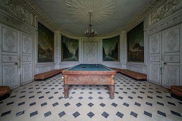 Poolkamer met prachtige beschilderingen in een verlaten kasteel- urbex van Martijn Vereijken