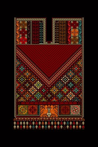 Tatreez ornament sjabloon 76