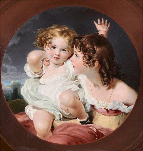 Marie Krafft - Deux petites filles, 1830 sur Atelier Liesjes