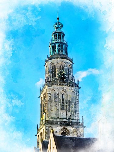 Martinitoren in the centre of Groningen. by Danny de Klerk