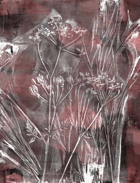 Natural botanical beauty. White flowers on earthy colors. by Dina Dankers