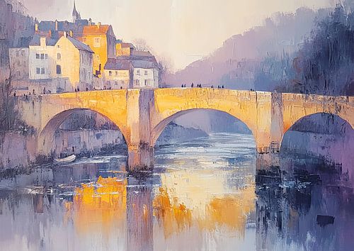 River Valley Painting | Timeless Whisper Across the Water