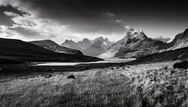 Zwart-wit fotografie met landschap