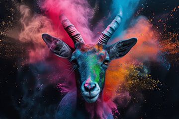 Kleurrijk Karakter - Antilope in Astrale Nevel van Eva Lee