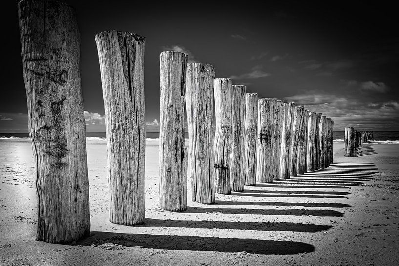 Breakwaters on the beach by eric van der eijk