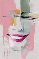 Peinture abstraite au sourire – Art joyeux sur toile pour intérieur moderne