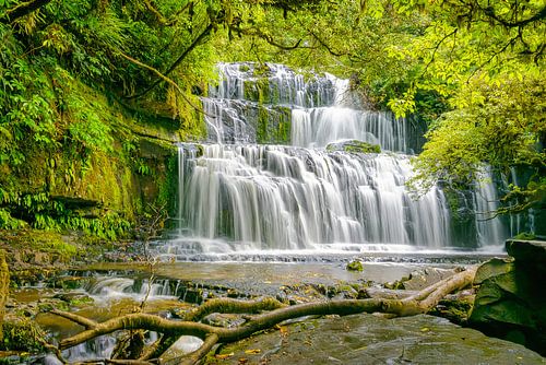 Purakaunui watervallen, Zuidereiland, Nieuw Zeeland
