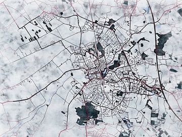 Kaart van Elmshorn in de stijl 'White Winter' van Maporia