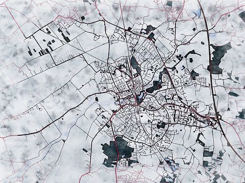 Kaart van Elmshorn in de stijl 'White Winter'