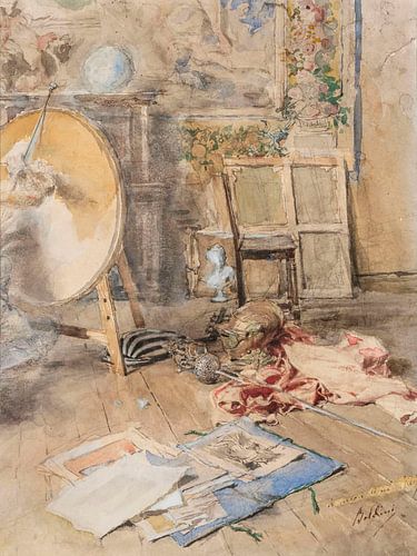 Giovanni Boldini - The artist's studio (ca. 1874)