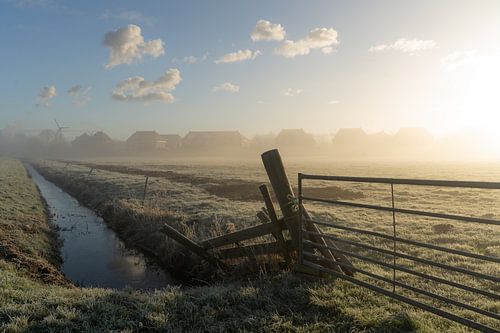 Winter sun over the Dutch countryside