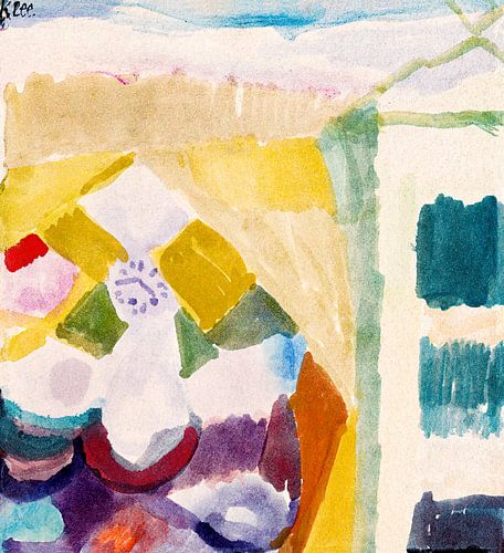 Interieur mit der Uhr (Intérieur avec l'horloge) (1913) de Paul Klee.