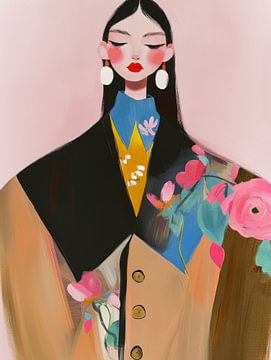 Dressed to Blossom, modern portret van Carla Van Iersel