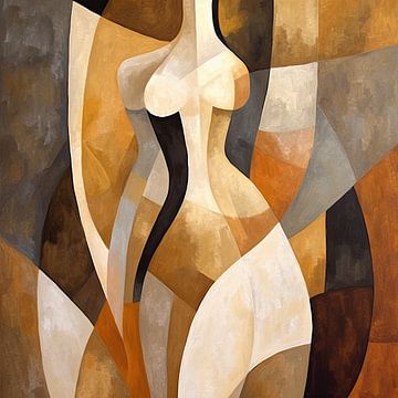 Abstract female beauty - abstract painting by De Mooiste Kunst