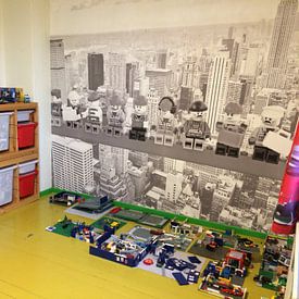 Customer photo: Lunch atop a skyscraper Lego edition - New York by Marco van den Arend, as wallpaper