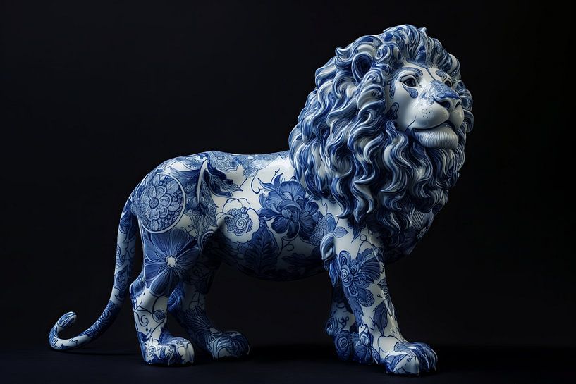 Lion bleu de Delft par Richards Fine Art