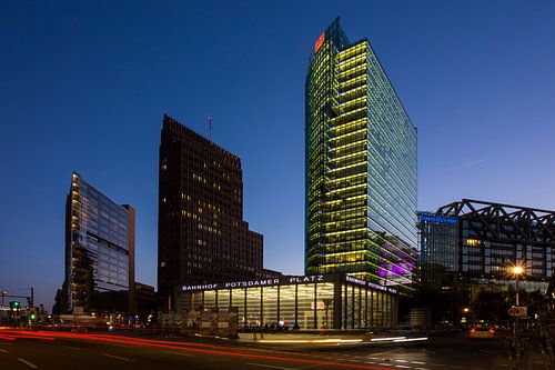 Potsdamer Platz, Berlijn na zonsondergang.