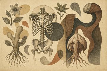 Skeleton with abstract nature by Art & Soul Creations