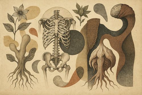 Skeleton with abstract nature by Art & Soul Creations