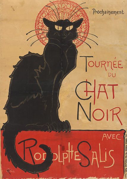 Affiche voor het theatercafé Le Chat Noir in Parijs, Théophile Alexandre Steinlen van Prints in Paris