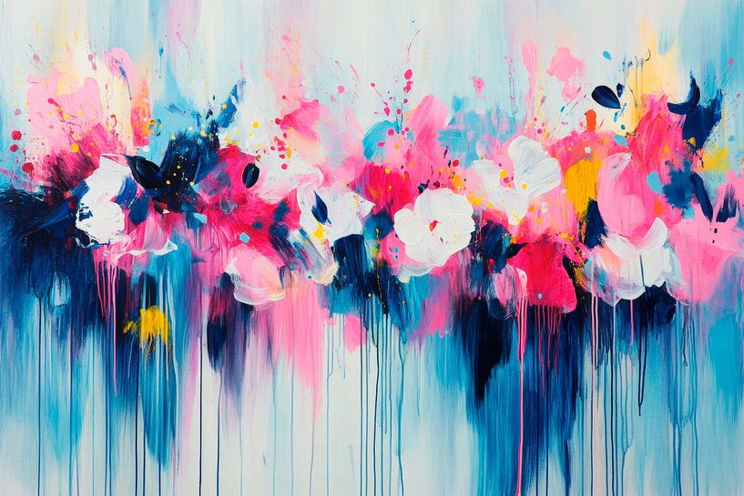 Bunte Blumenexplosion – Abstrakt von Poster Art Shop