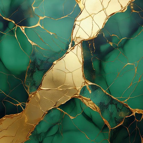 Abstracte kunst in de Japanse stijl van Kintsugi