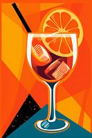 Aperol in a Glas - Pop Art