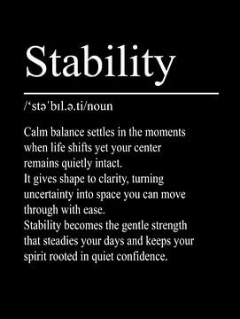 Stabiliteit Definitie - Zwart van WordsThatInspire