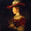 Saskia et profil en robe riche - Rembrandt sur Het Archief