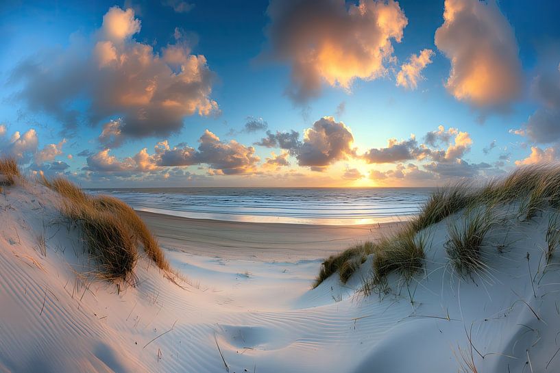Duinen strand en zee van Monique Leenaerts