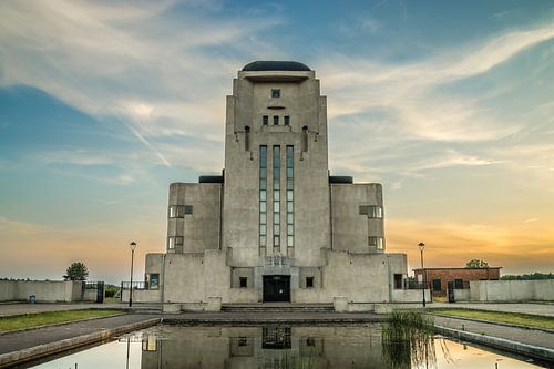 Radio Kootwijk bij zonsondergang