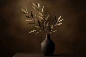Matt vase with olive branch by Imperial Art House